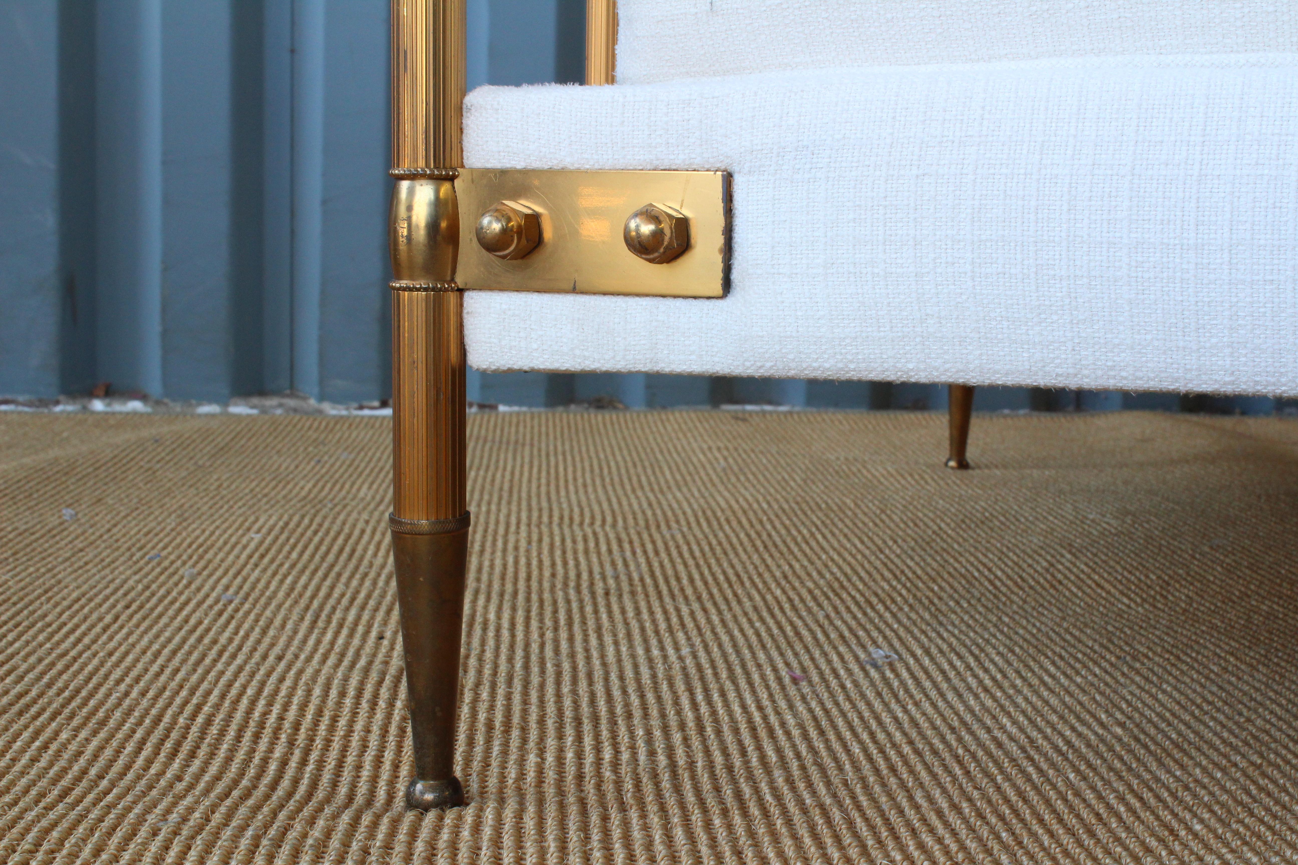 1940s French Brass Daybed in the Style of Maison Jansen. 1