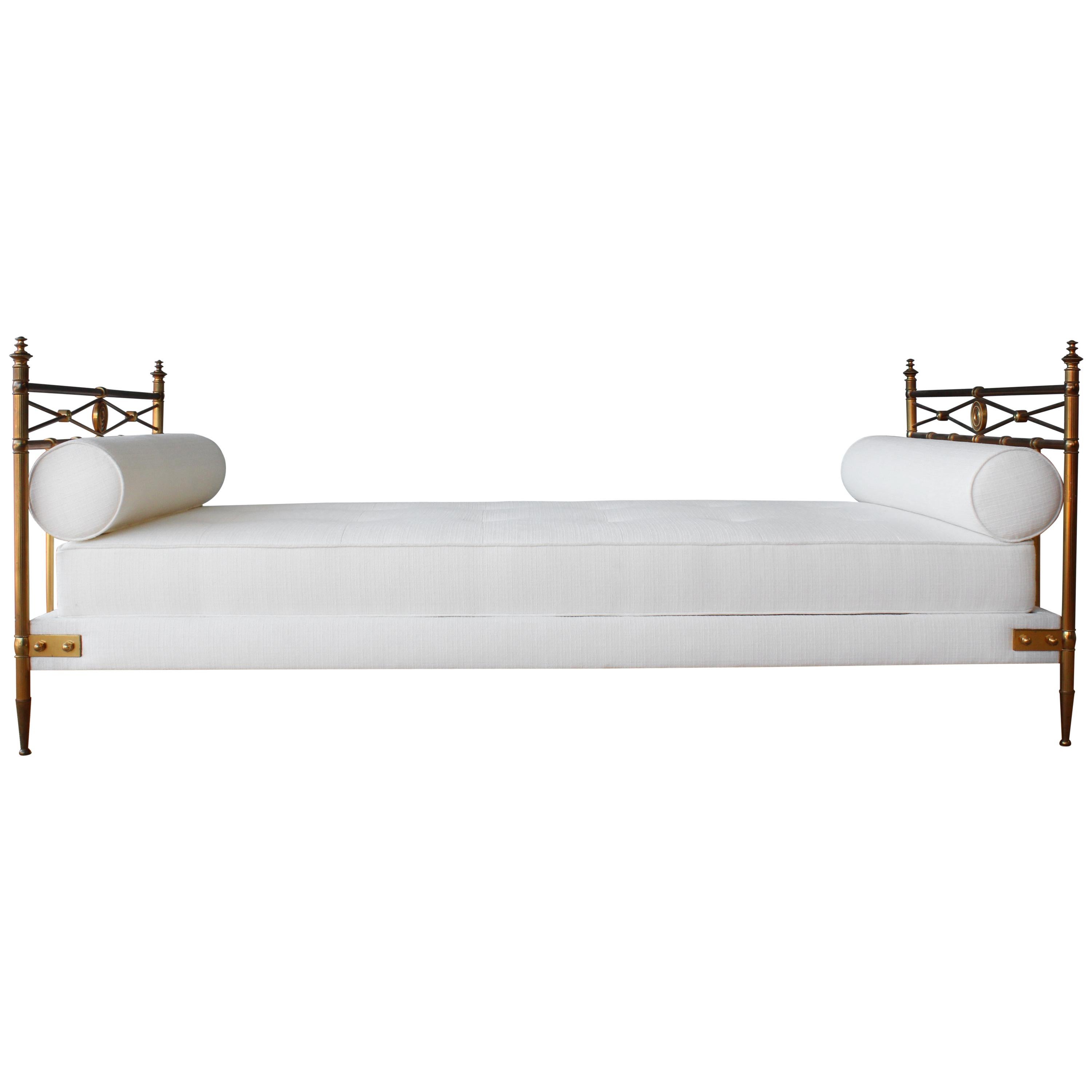 1940s French Brass Daybed in the Style of Maison Jansen.