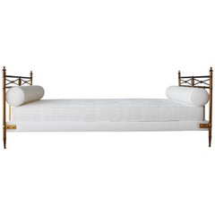 1940s French Brass Daybed in the Style of Maison Jansen.