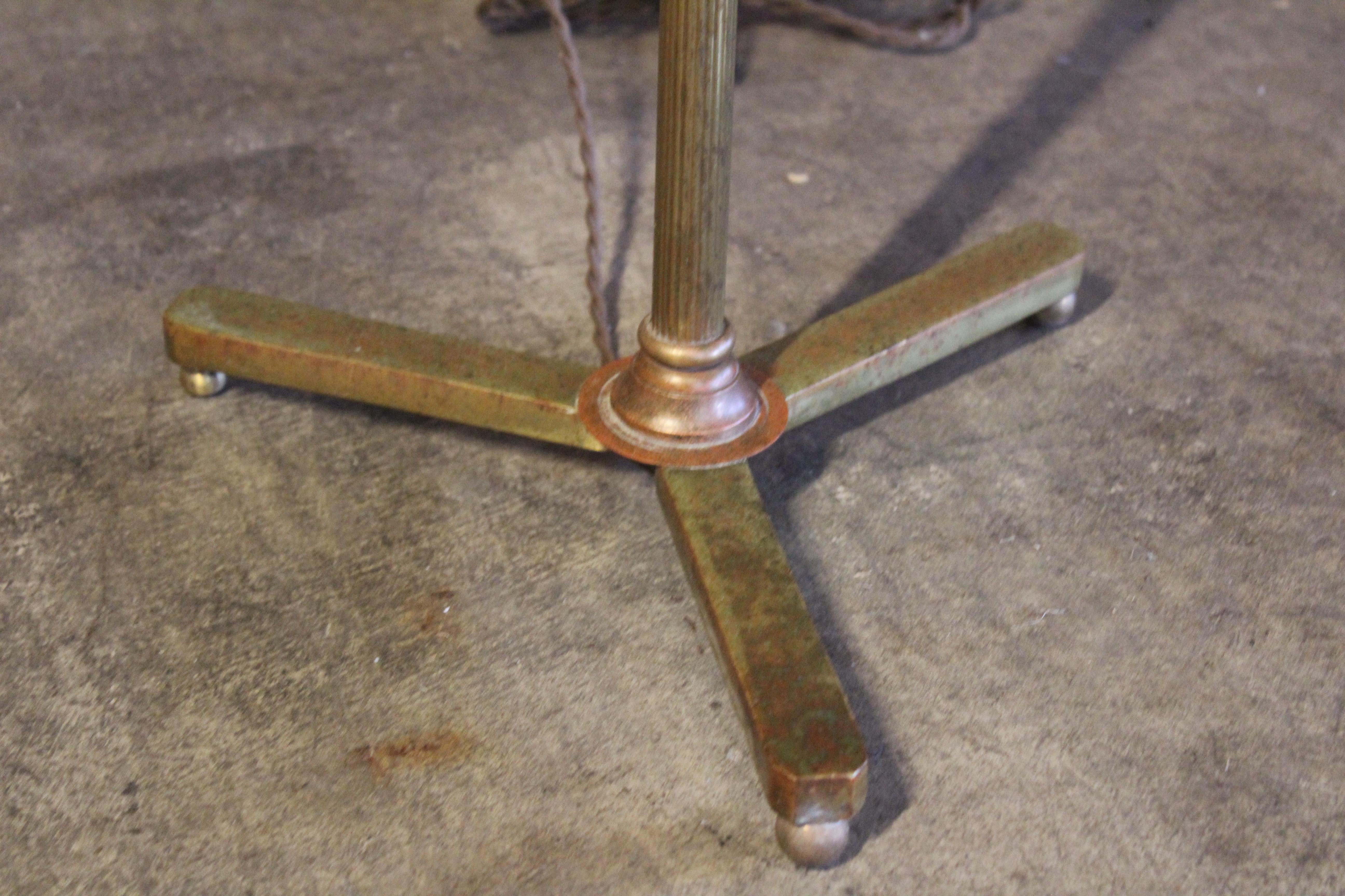 1940s, French Brass Floor Lamp 8