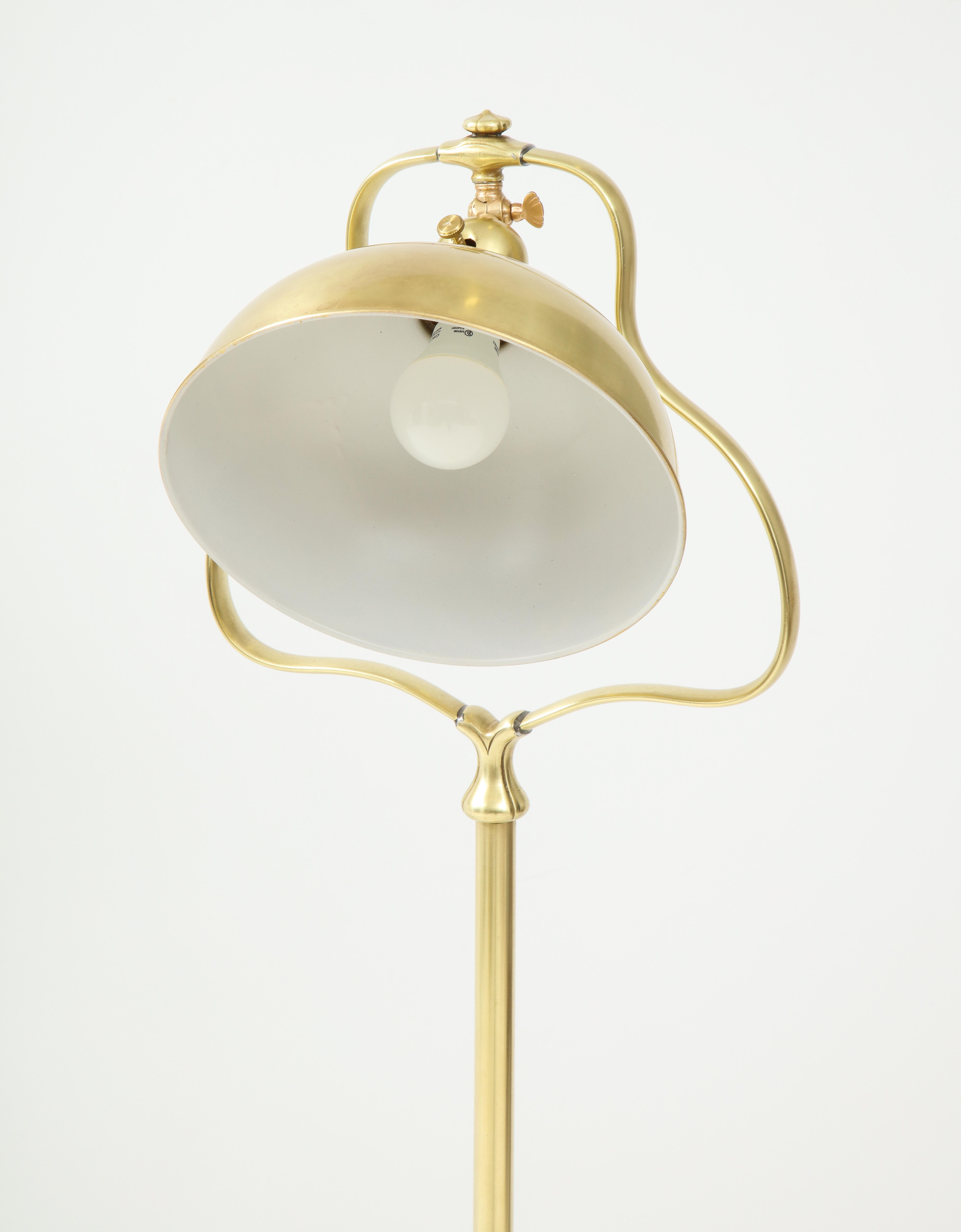 1940s French Brass Floor Lamp 10