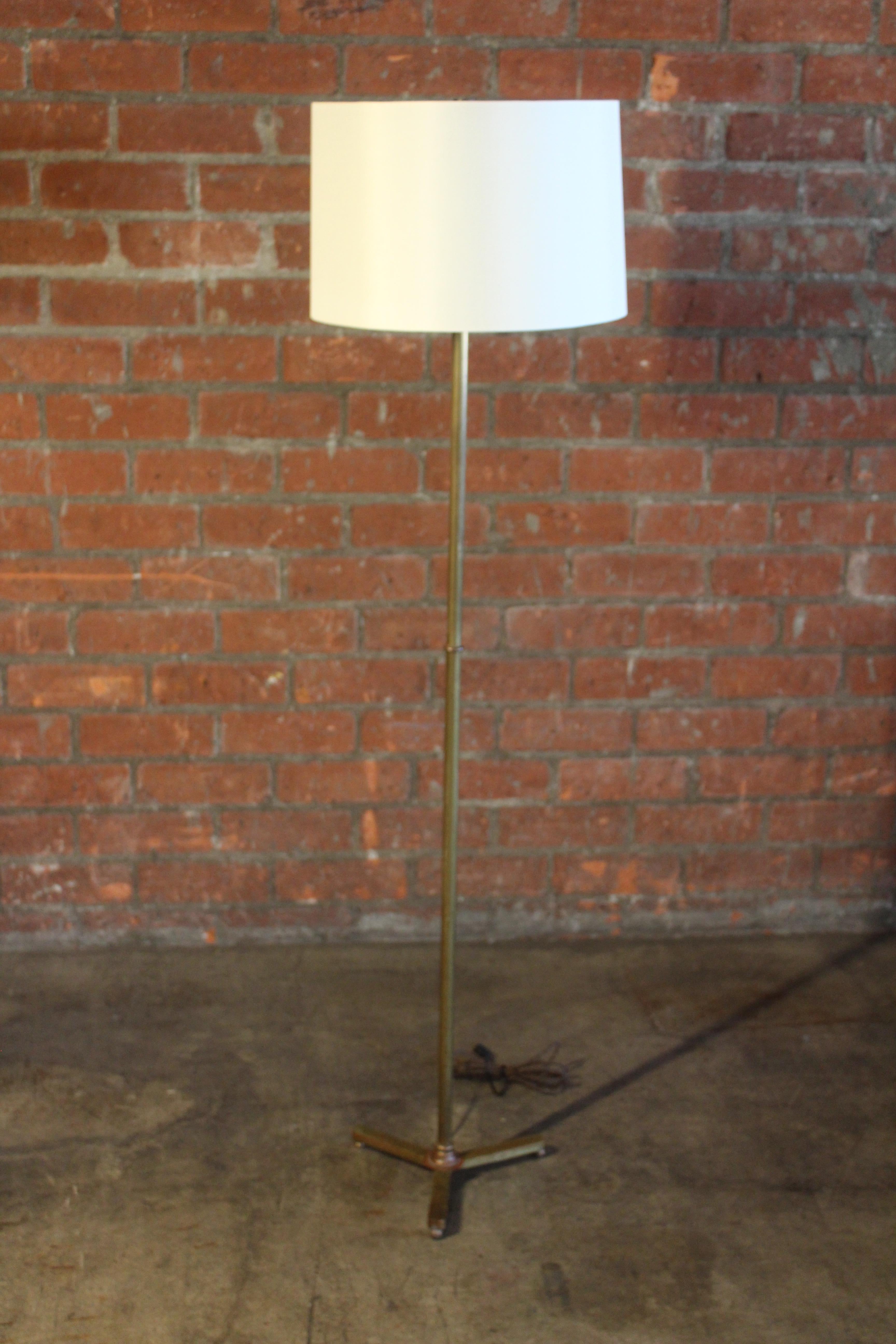 Mid-20th Century 1940s, French Brass Floor Lamp