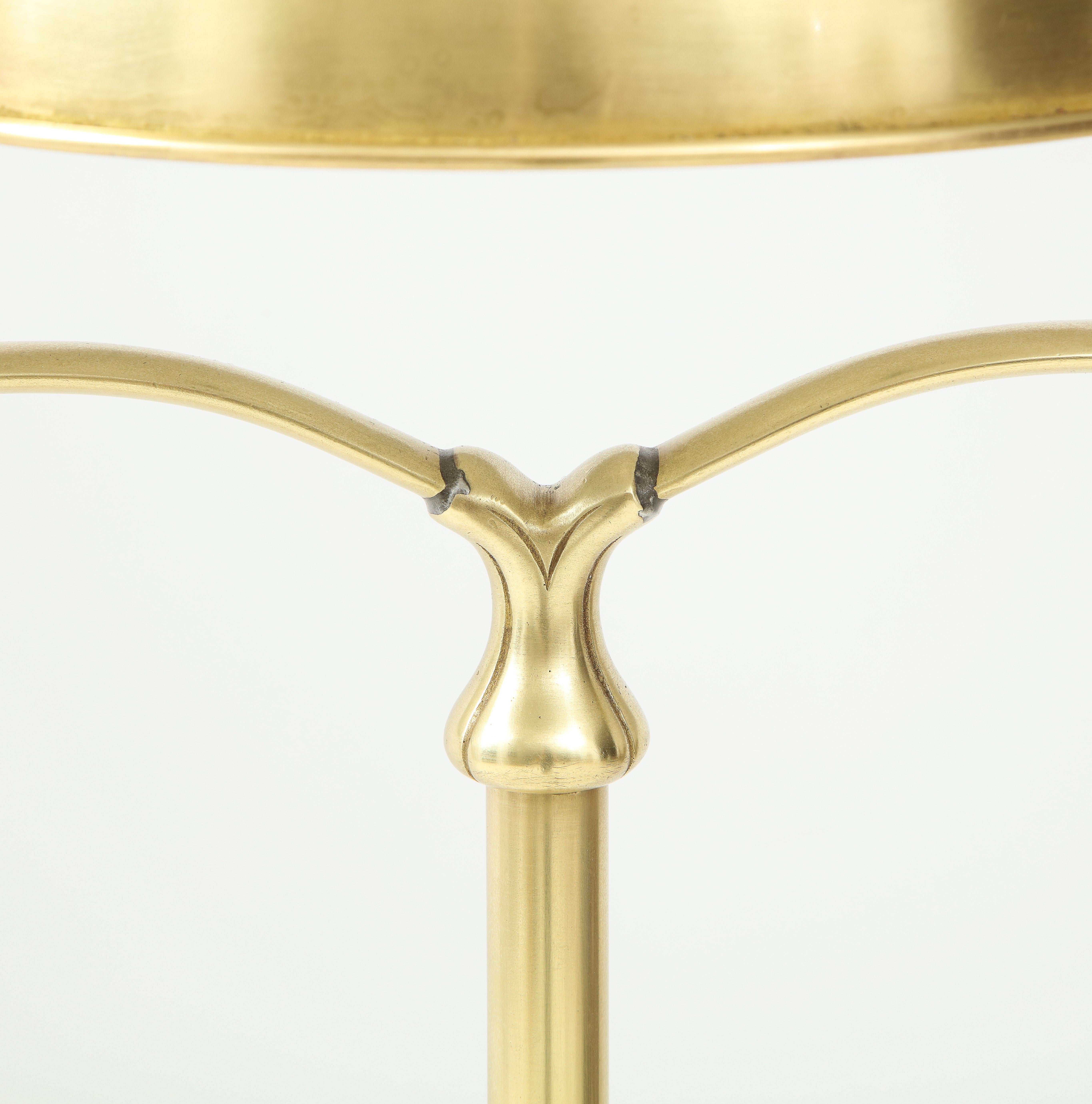 1940s French Brass Floor Lamp In Good Condition In New York, NY