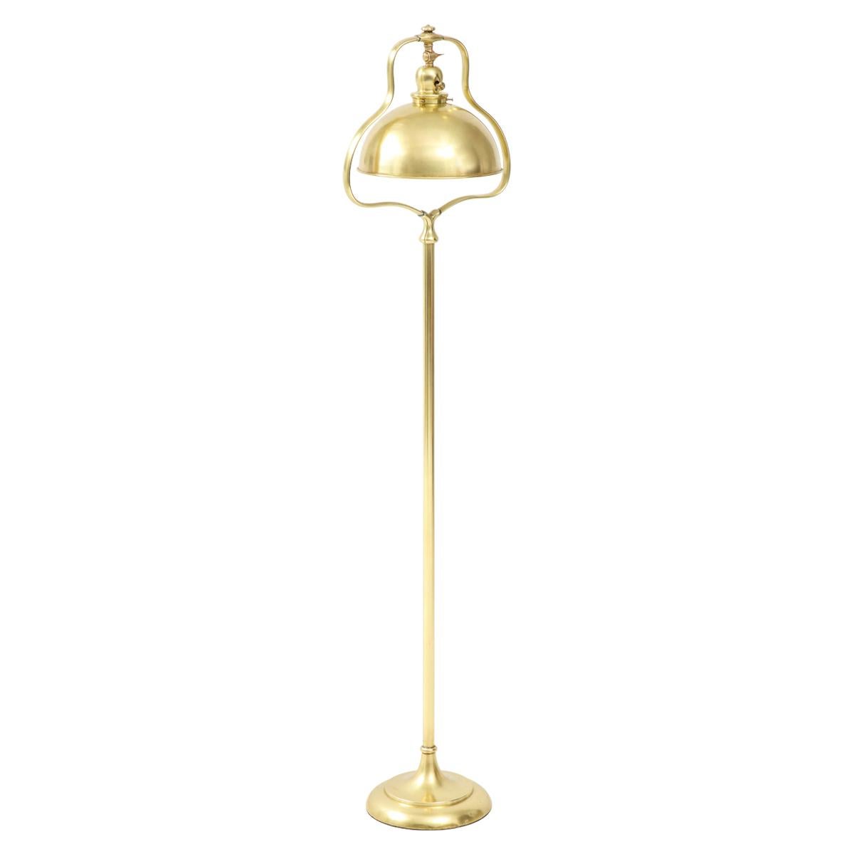 1940s French Brass Floor Lamp