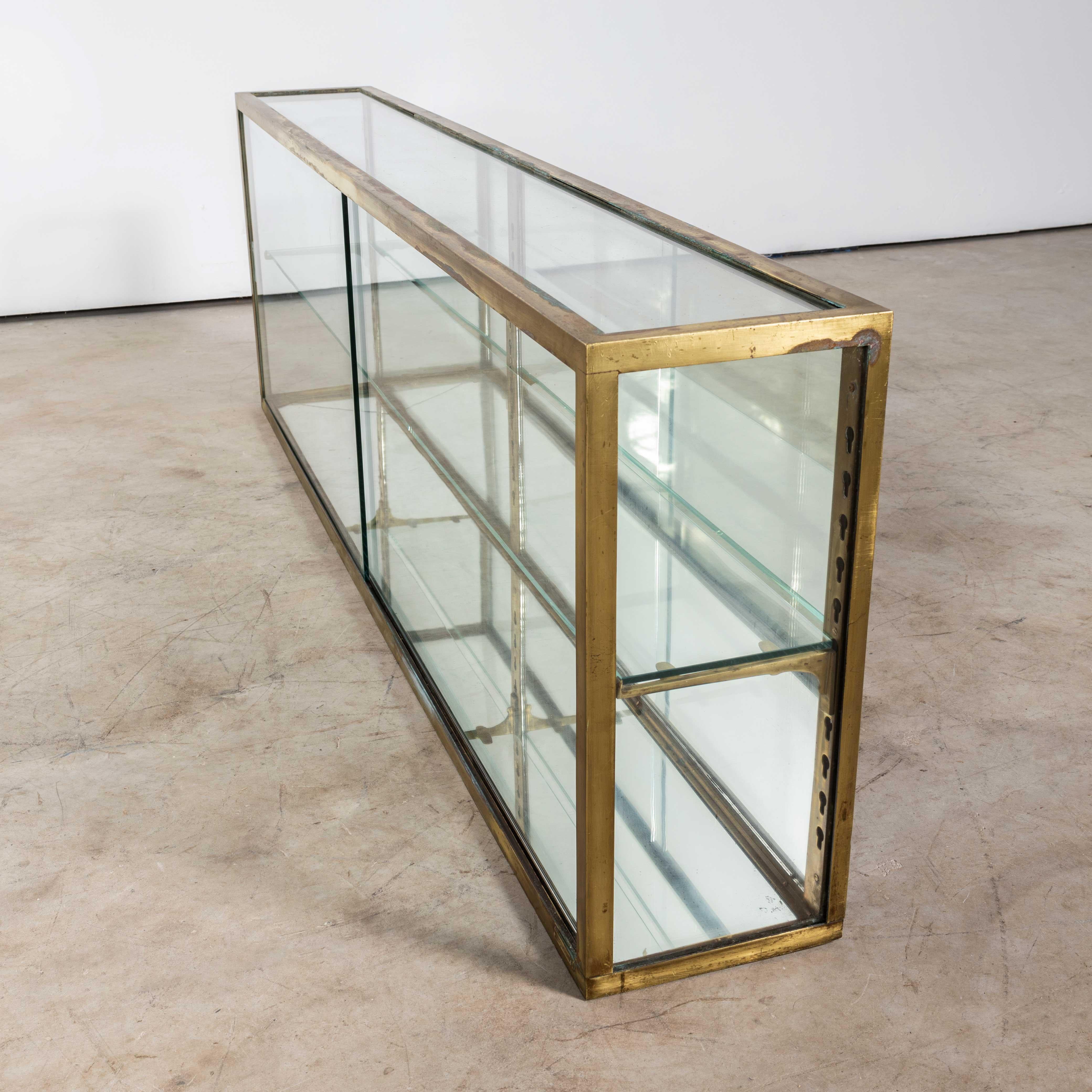 1940's French Brass Framed Glass Display Cabinet For Sale 8