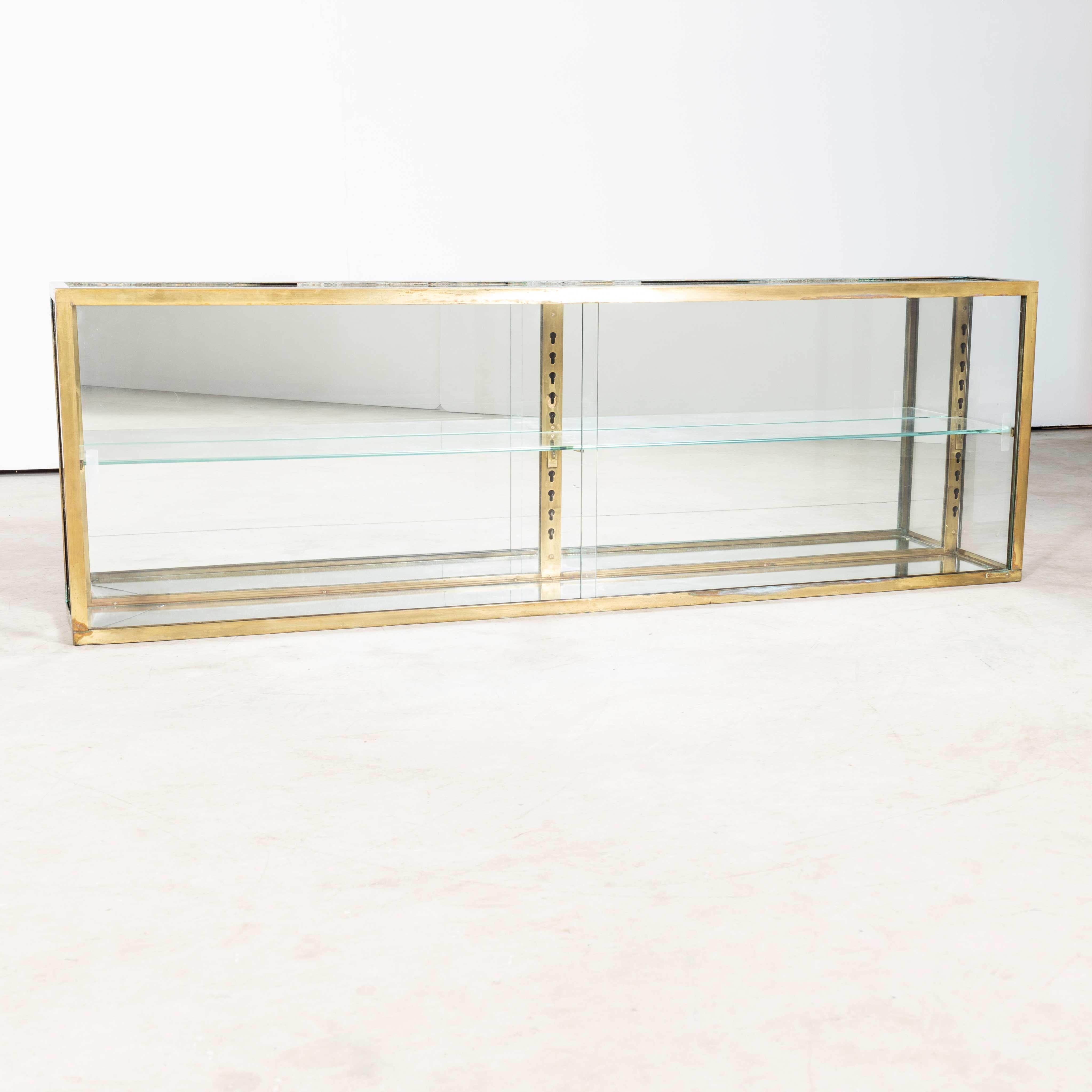 1940's French Brass Framed Glass Display Cabinet For Sale 12