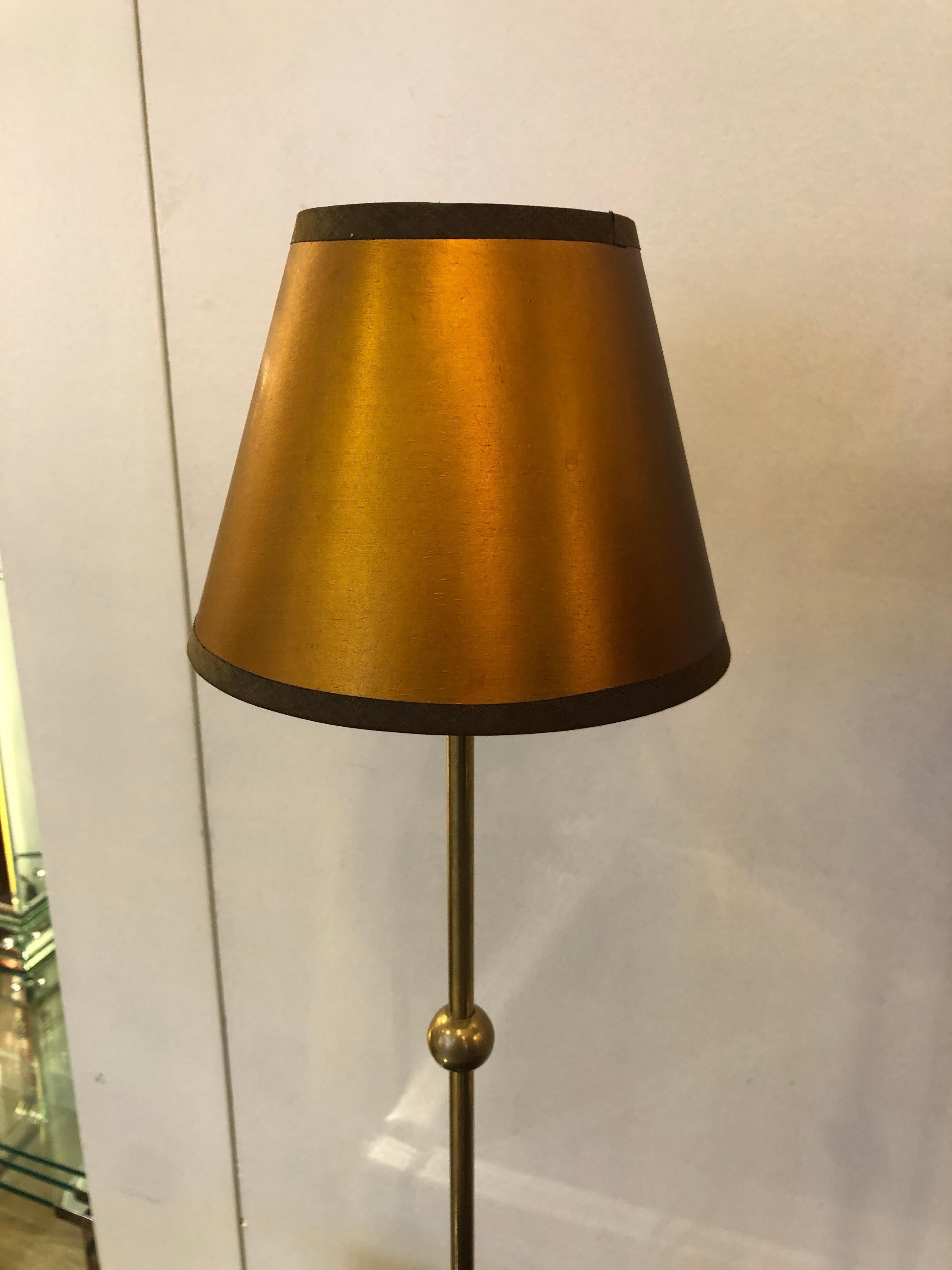 1940s French Brass Table Lamps Bronze Lampshades 2