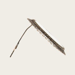 1940s French Brass Table Mirror with Spiral Design