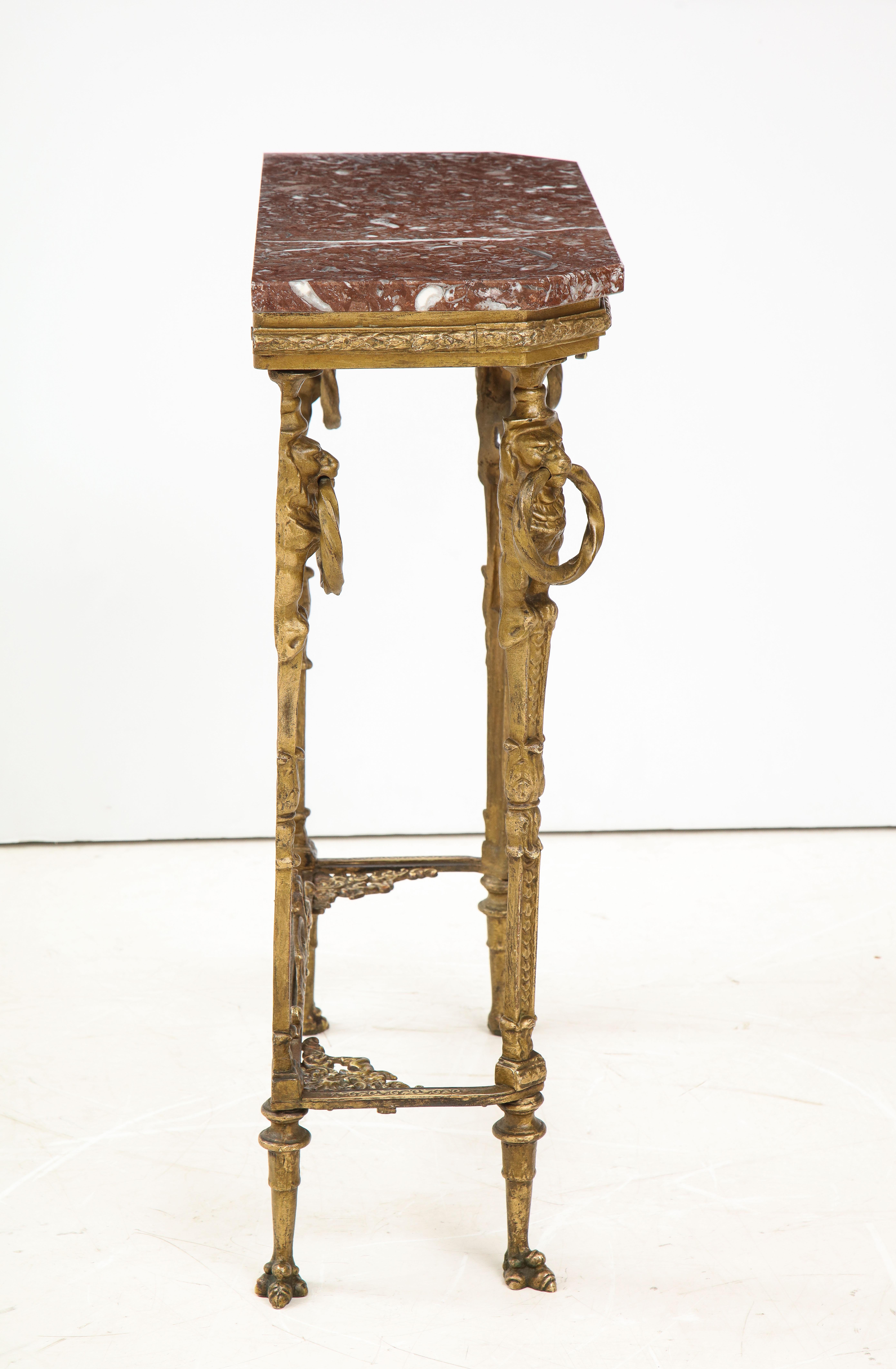 1940's French Bronze and Marble Petite Console 7
