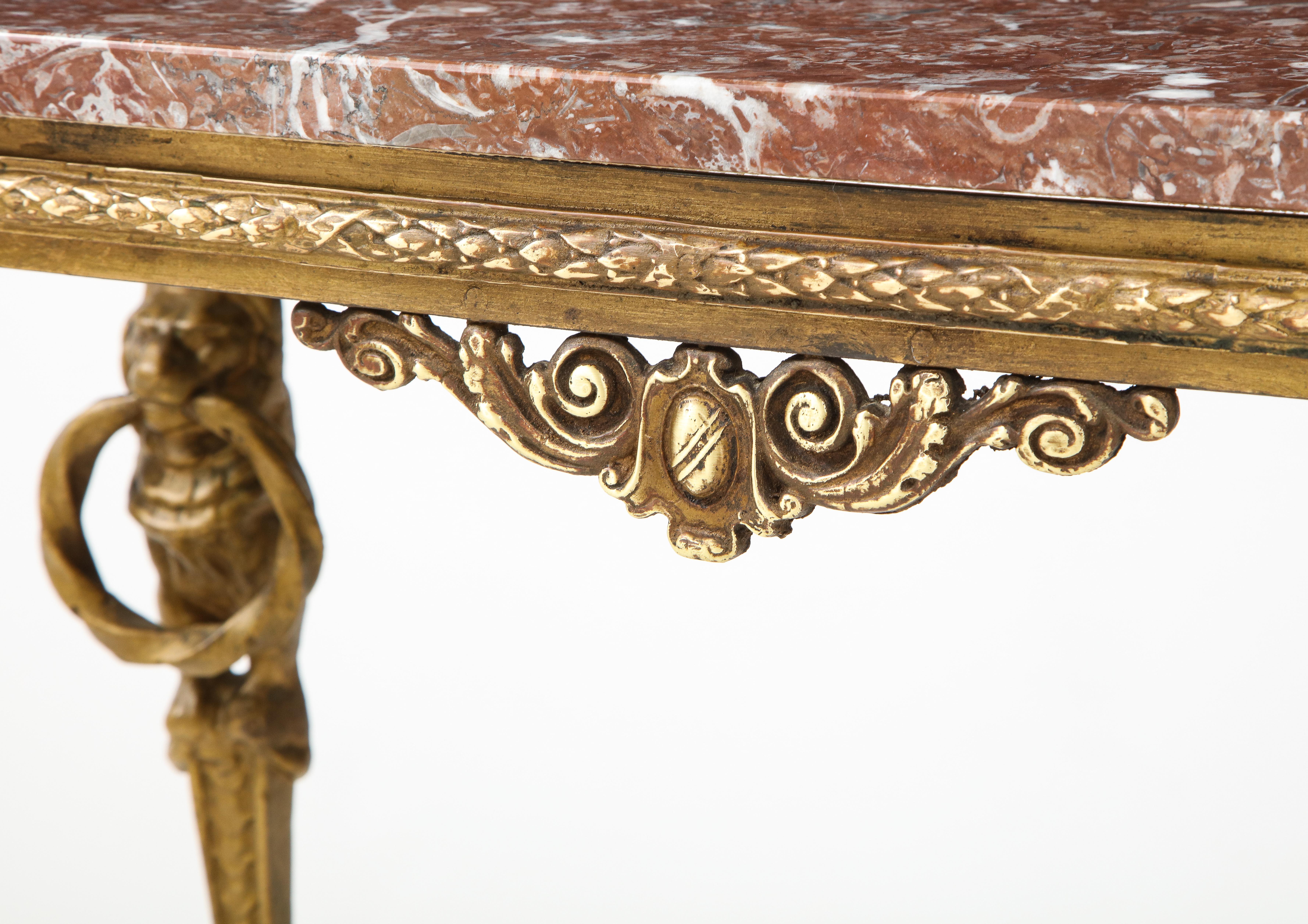 1940's French Bronze and Marble Petite Console 3