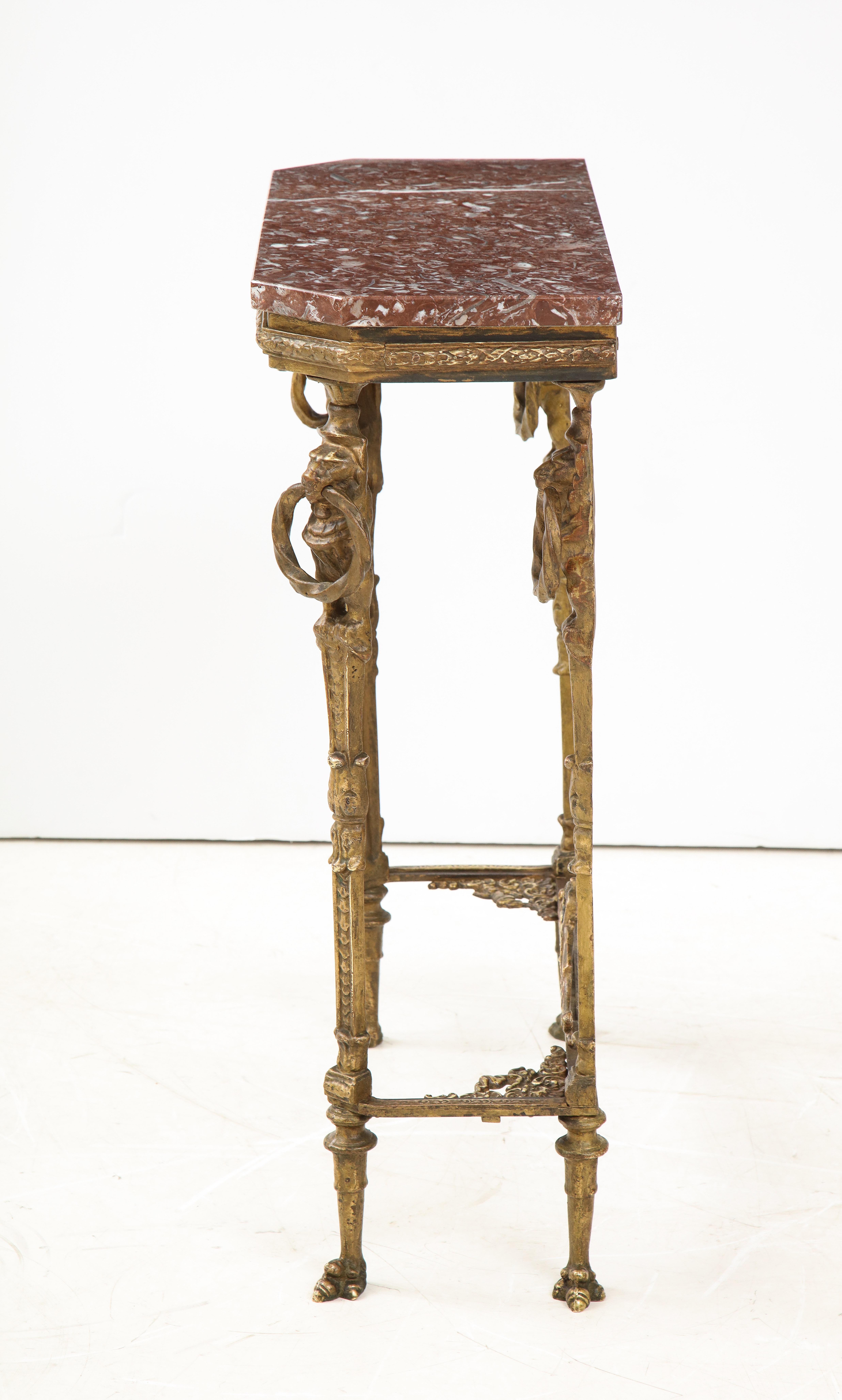 1940's French Bronze and Marble Petite Console 4