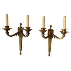 1940s, French Bronze Classical Sconces