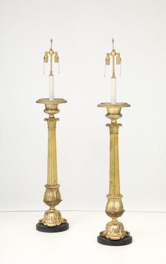 1940's French Bronze Floor Lamps