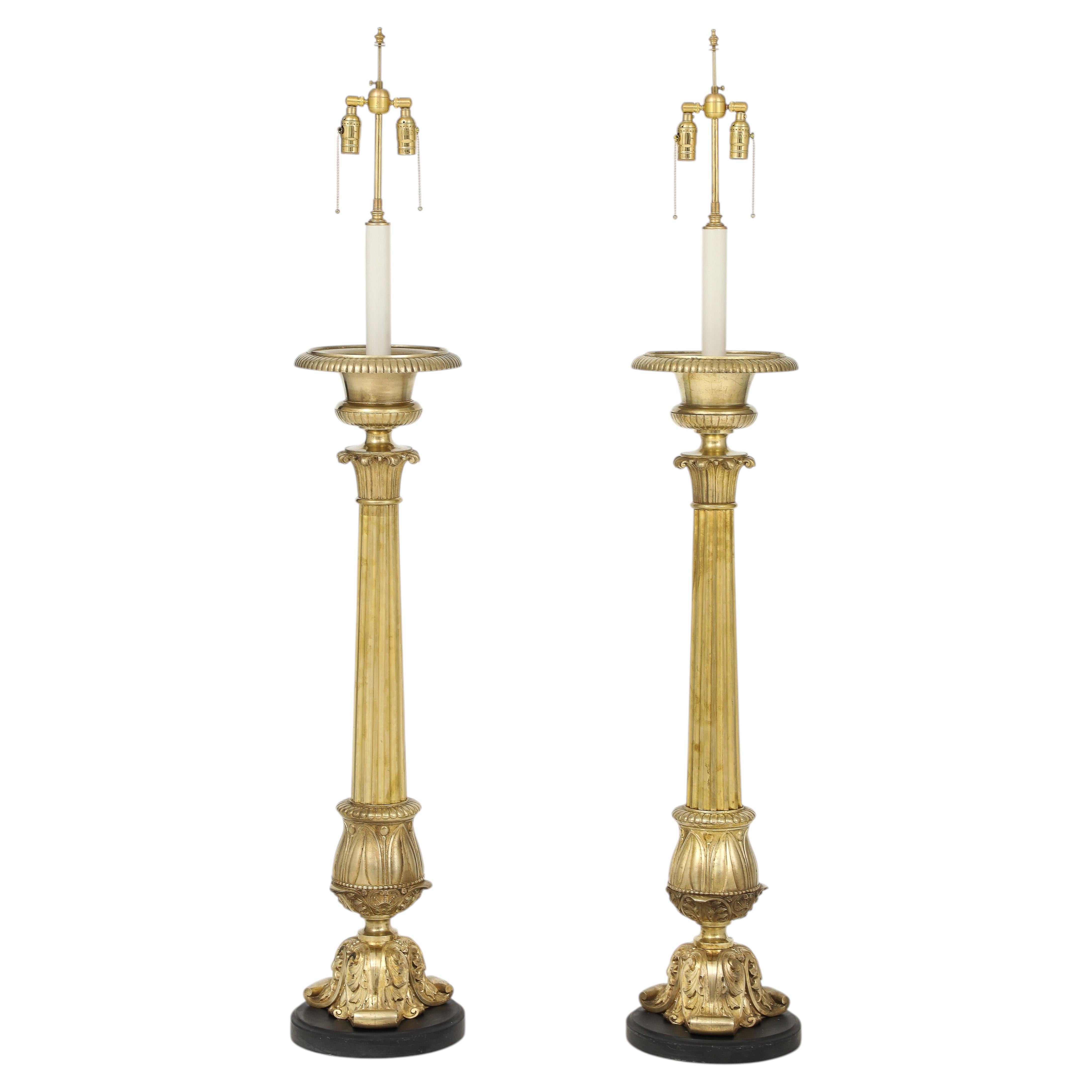 1940's French Bronze Floor Lamps