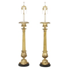 1940's French Bronze Floor Lamps