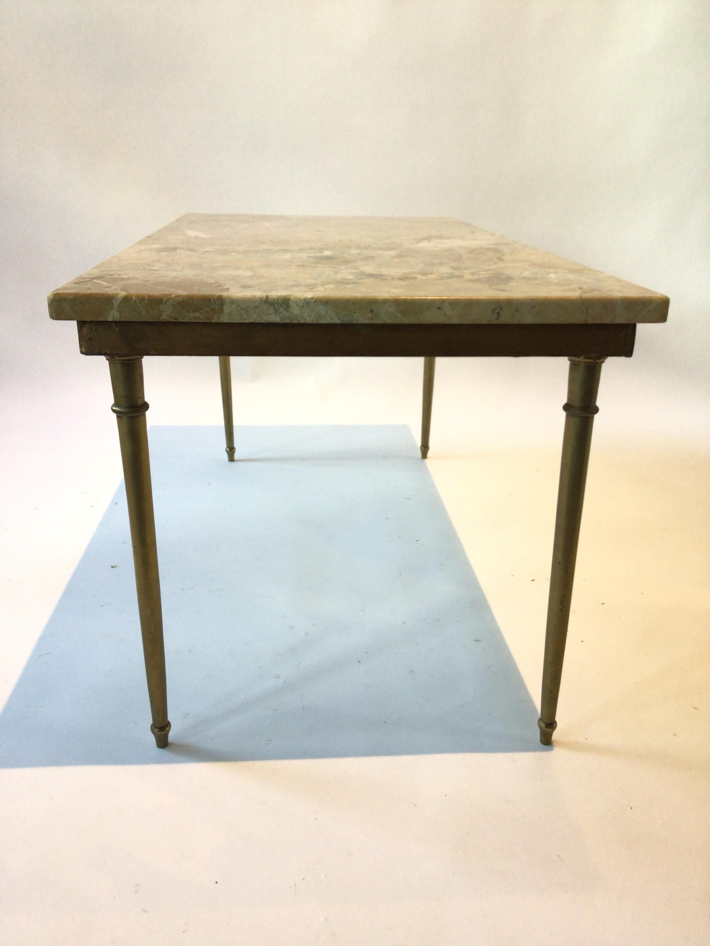 1940s French Bronze / Marble Top Coffee Table 1