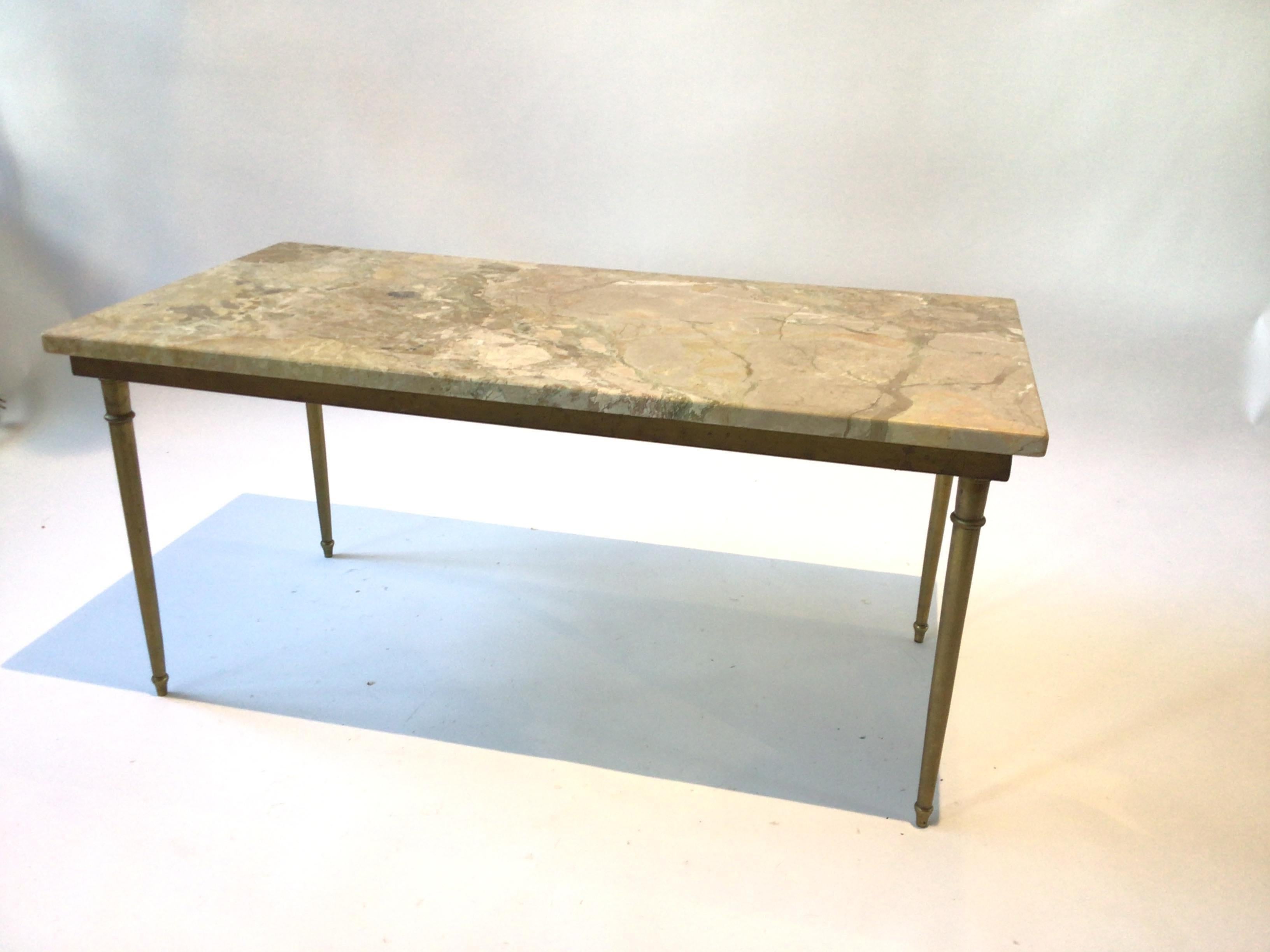 1940s French Bronze / Marble Top Coffee Table 3
