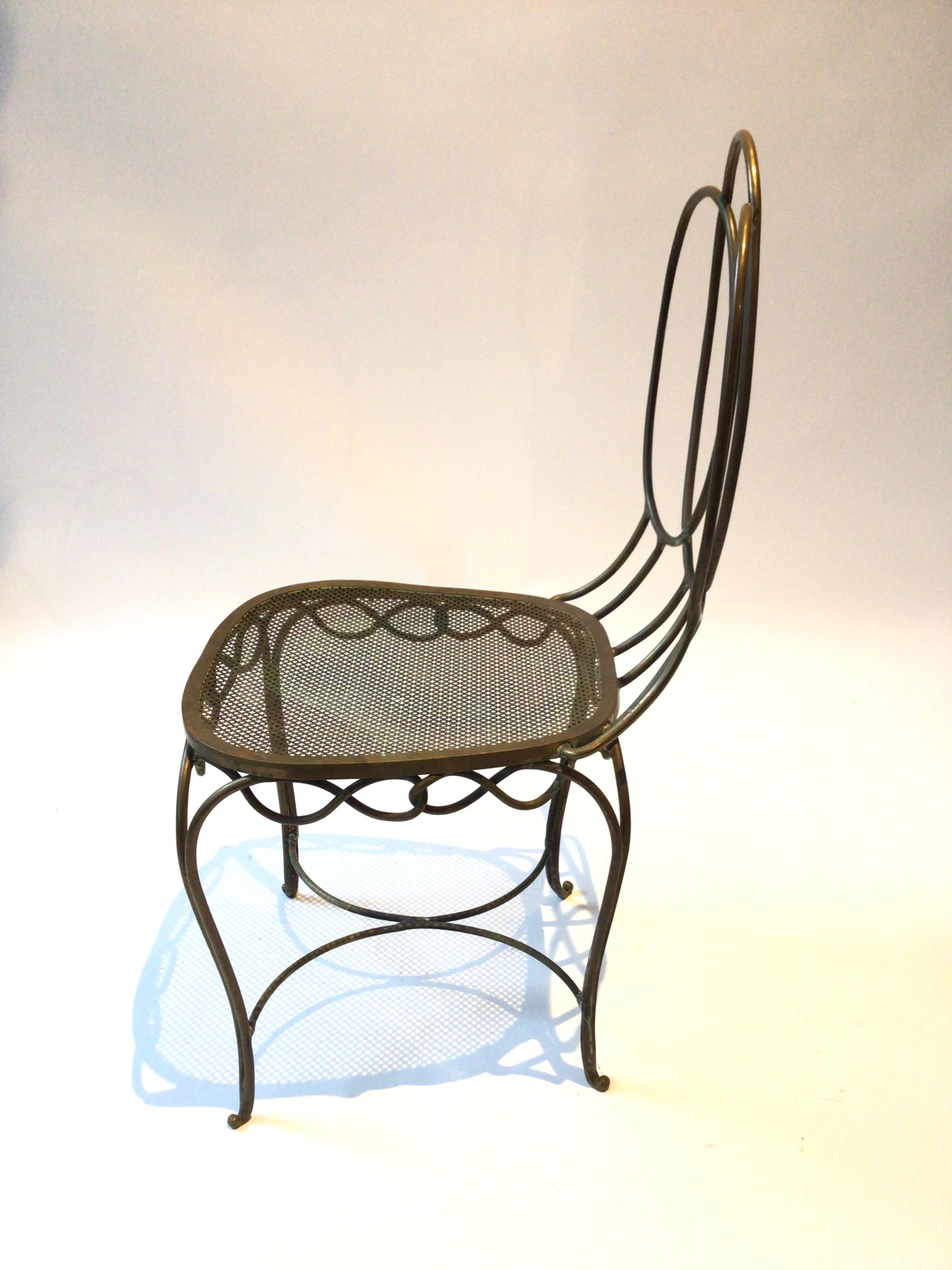 Chaise d'appoint française en bronze des années 1940 Bon état - En vente à Tarrytown, NY