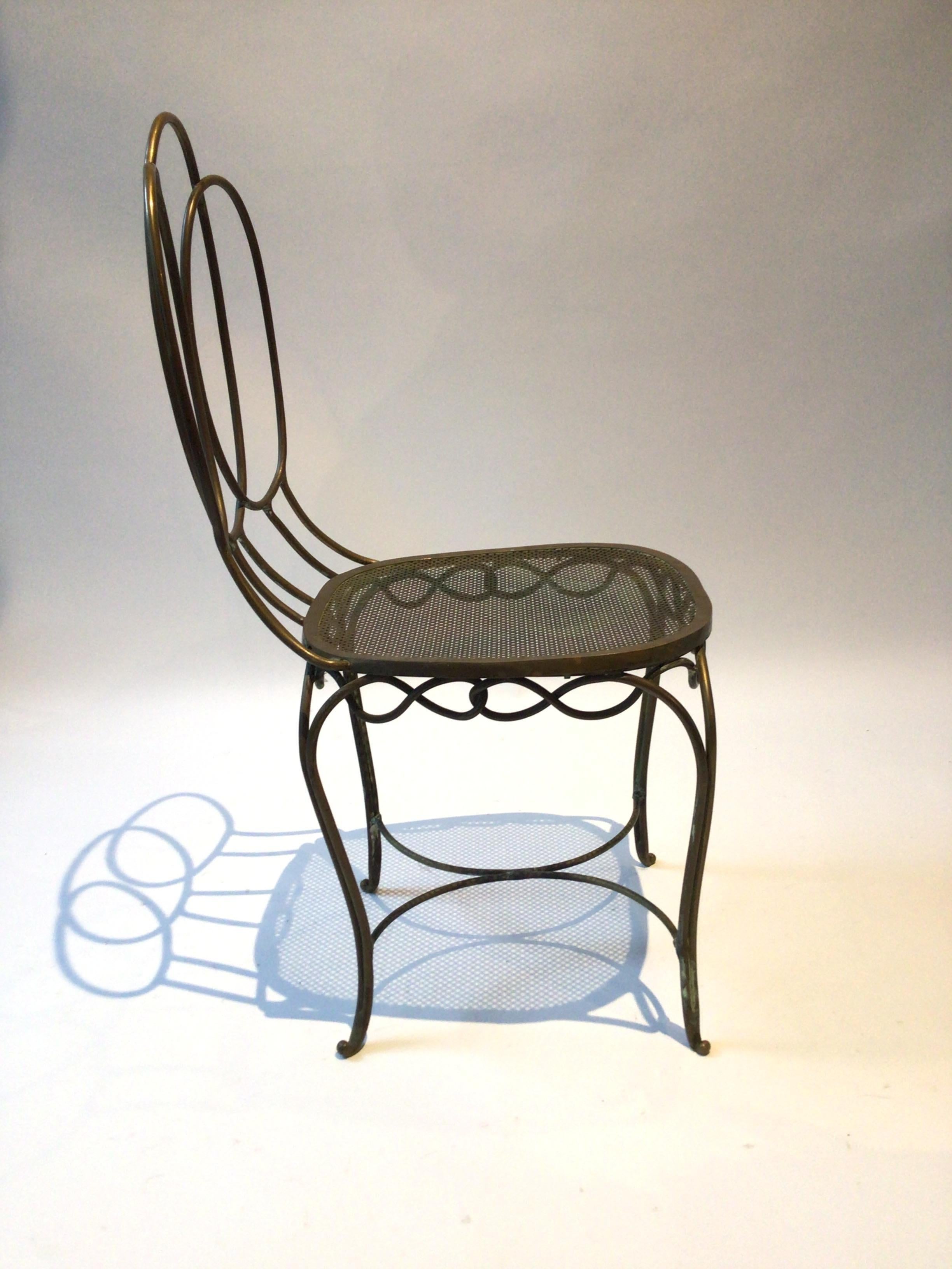 1940s French Bronze Side Chair For Sale 1