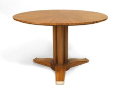 Jules Leleu French Mid-Century Round Mahogany Sunburst Coffee Table