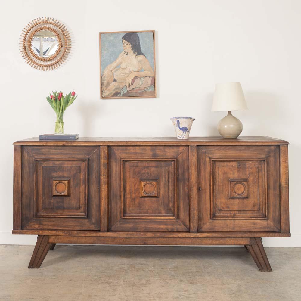 Francese 1940s French Brutalist Oak Sideboard in vendita