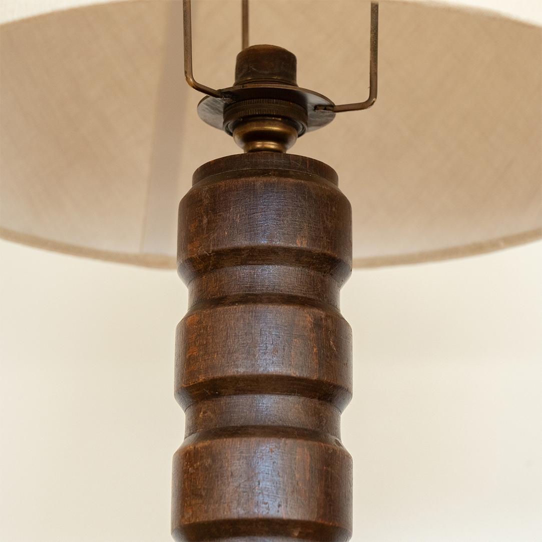 1940's French Brutalist Wood Lamp 2