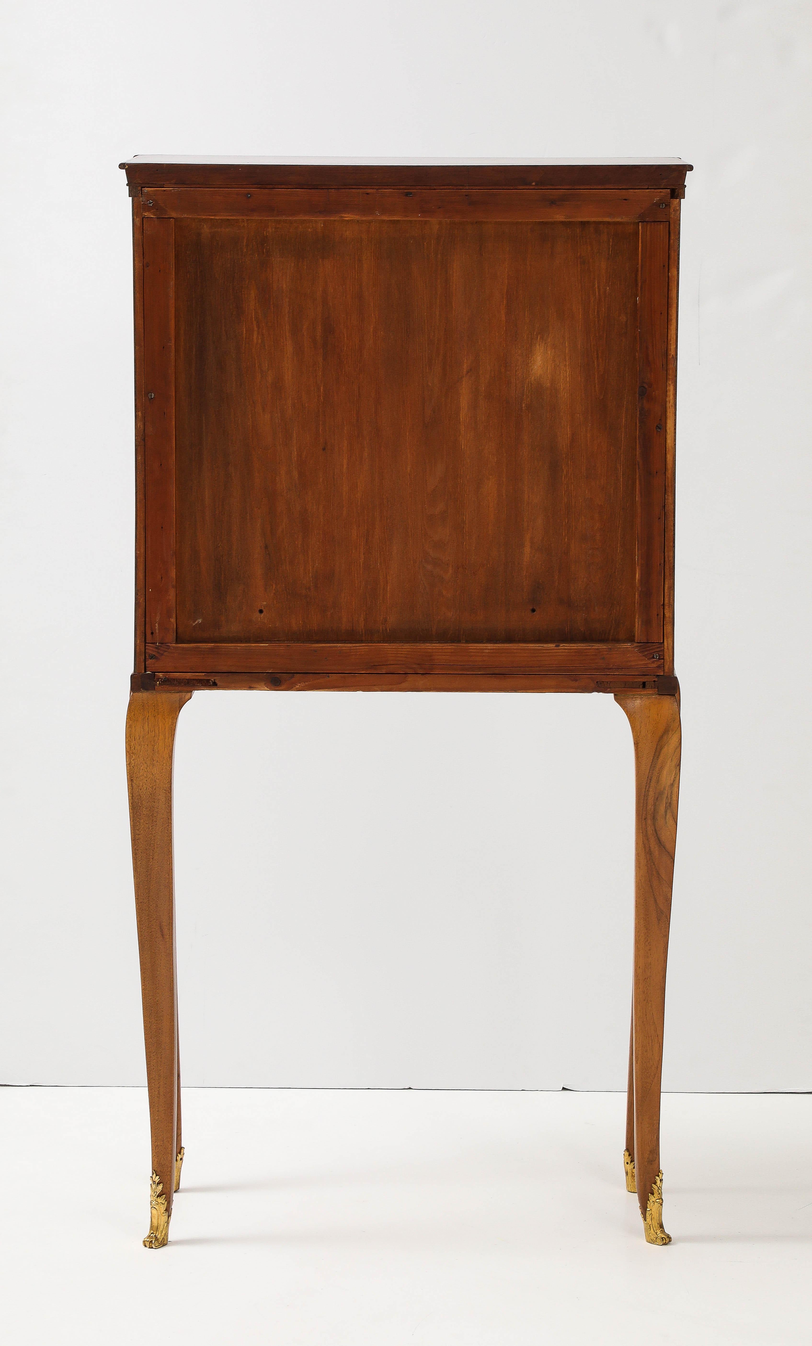 1940's French Burl-wood Tall Bar Cabinet For Sale 7