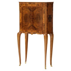 1940er Jahre Französisch Burl-Holz hohe Bar Kabinett