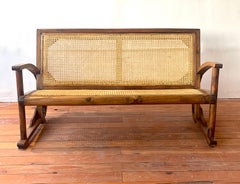 1940s French Caned Bench