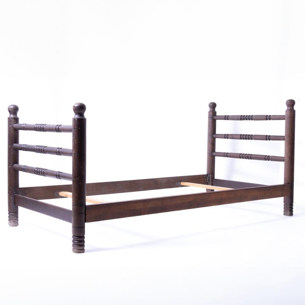 1940's French Carved Wood Bed by Charles Dudouyt For Sale 9