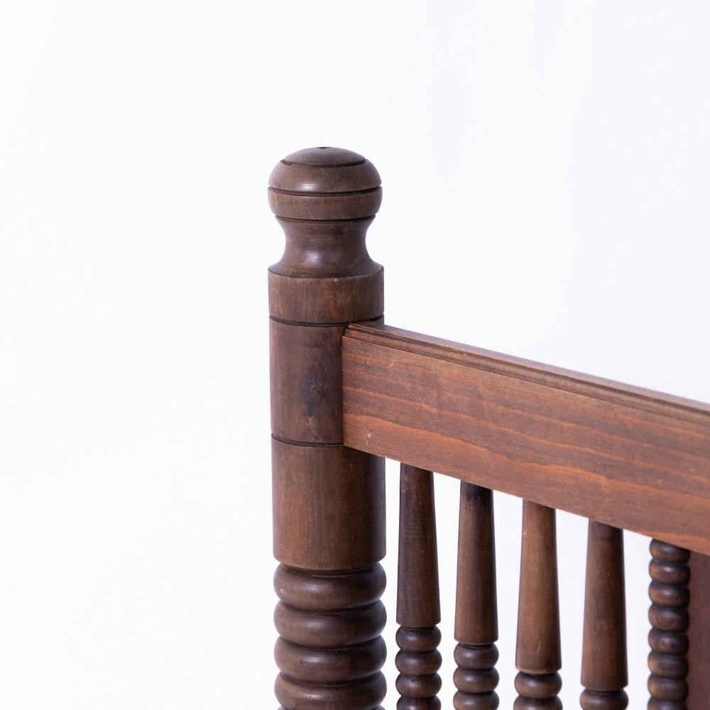 1940's French Carved Wood Bed by Charles Dudouyt 1