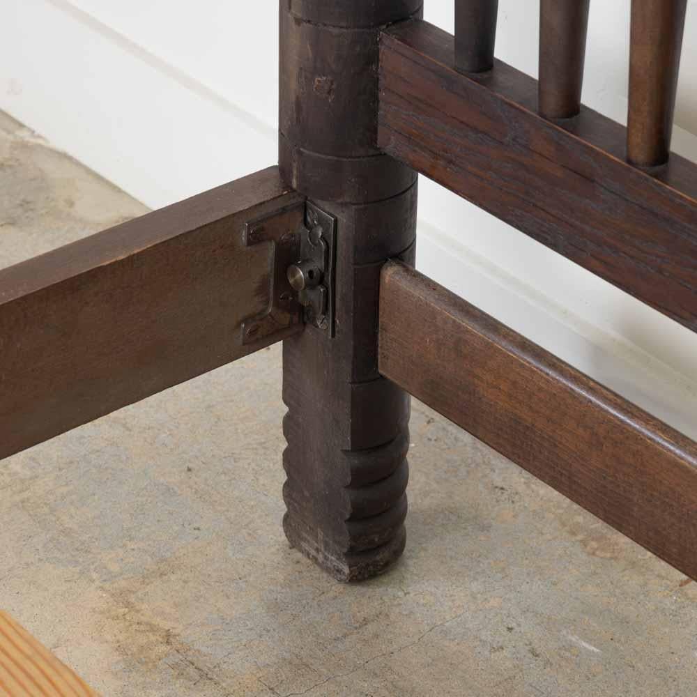 1940s French Carved Wood Double Bed by Charles Dudouyt For Sale 2