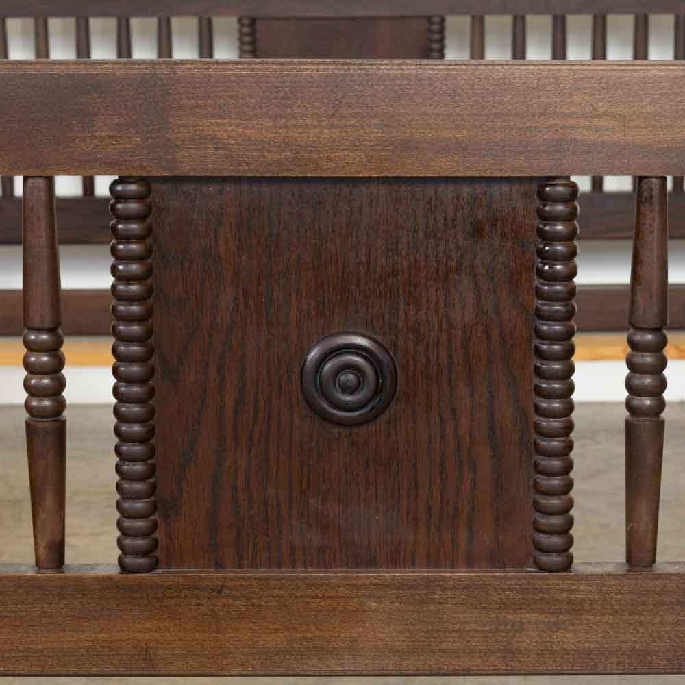 1940s French Carved Wood Double Bed by Charles Dudouyt For Sale 3