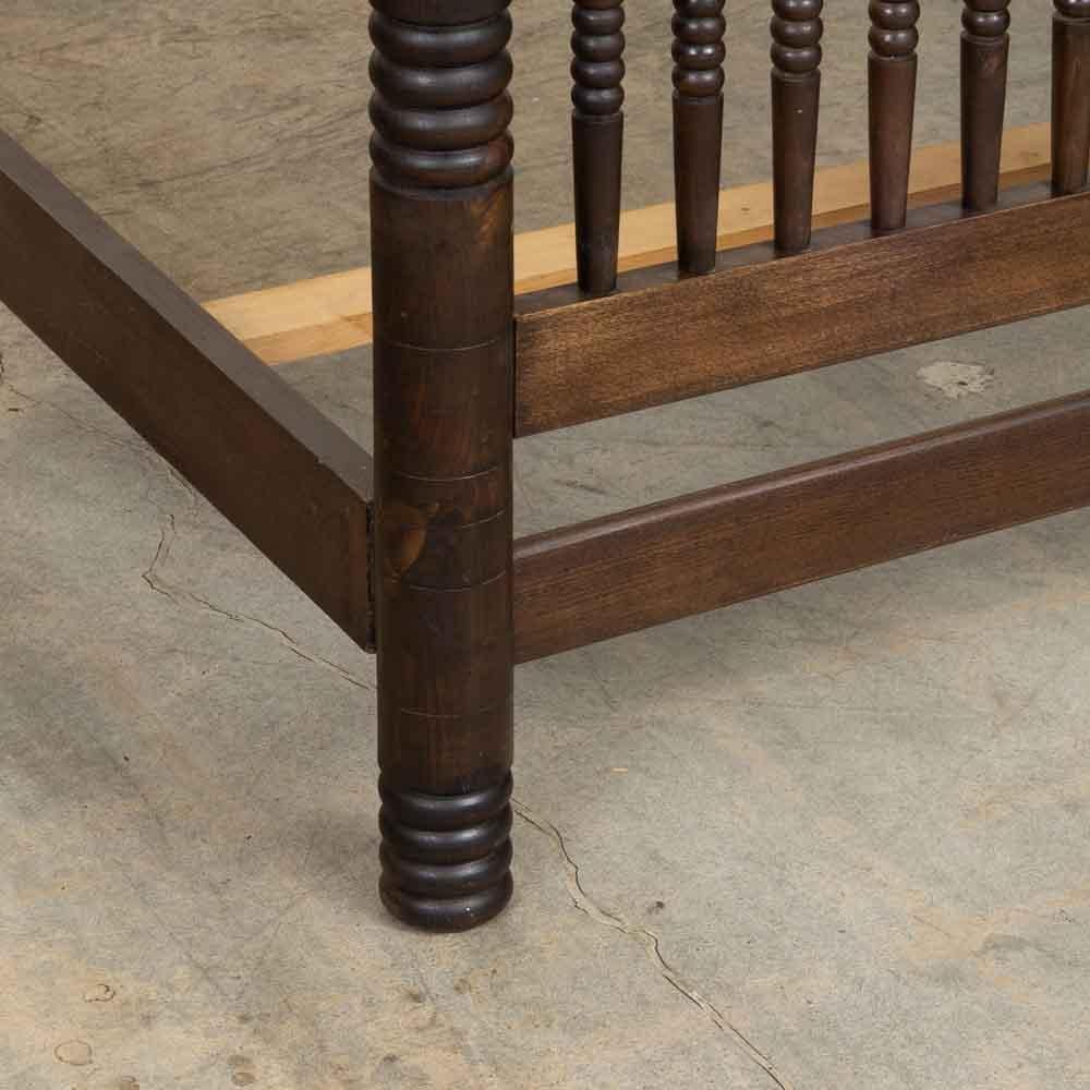 1940s French Carved Wood Double Bed by Charles Dudouyt For Sale 4