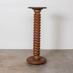1940s French Carved Wood Pedestal Table