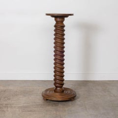 1940s French Carved Wood Pedestal Table