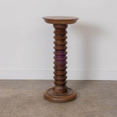 1940s French Carved Wood Pedestal Table