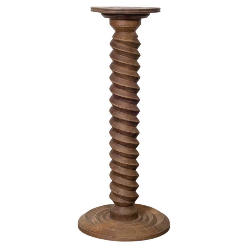 1940s French Carved Wood Pedestal Table