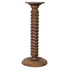 1940s French Carved Wood Pedestal Table