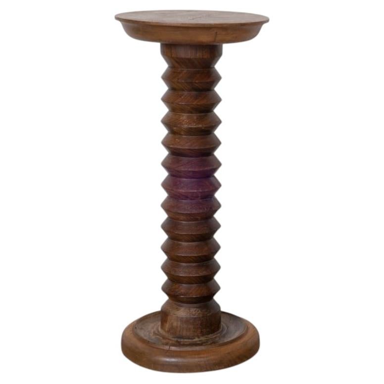 1940s French Carved Wood Pedestal Table
