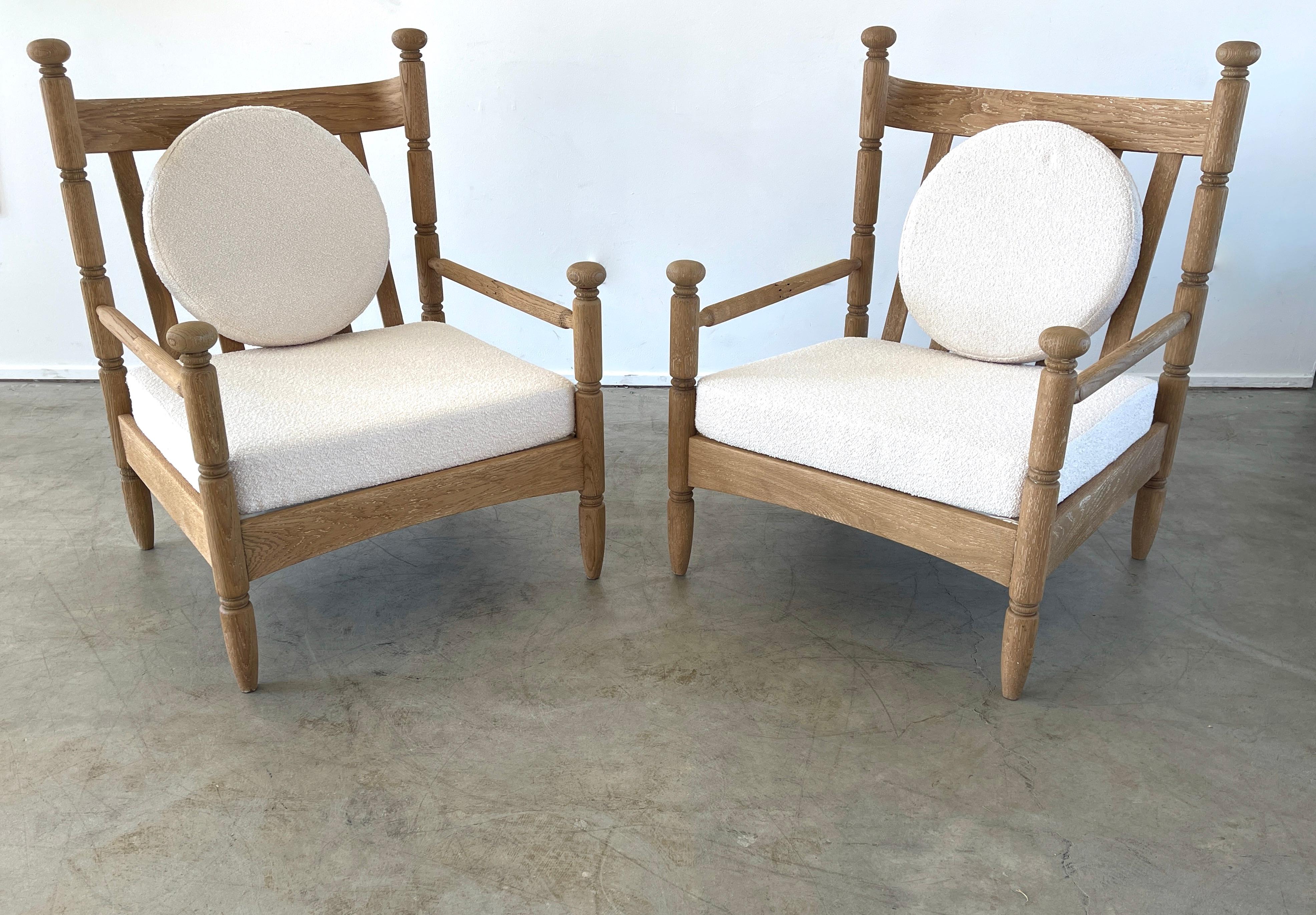 1940's French Cerused Oak Chairs In Good Condition In Beverly Hills, CA