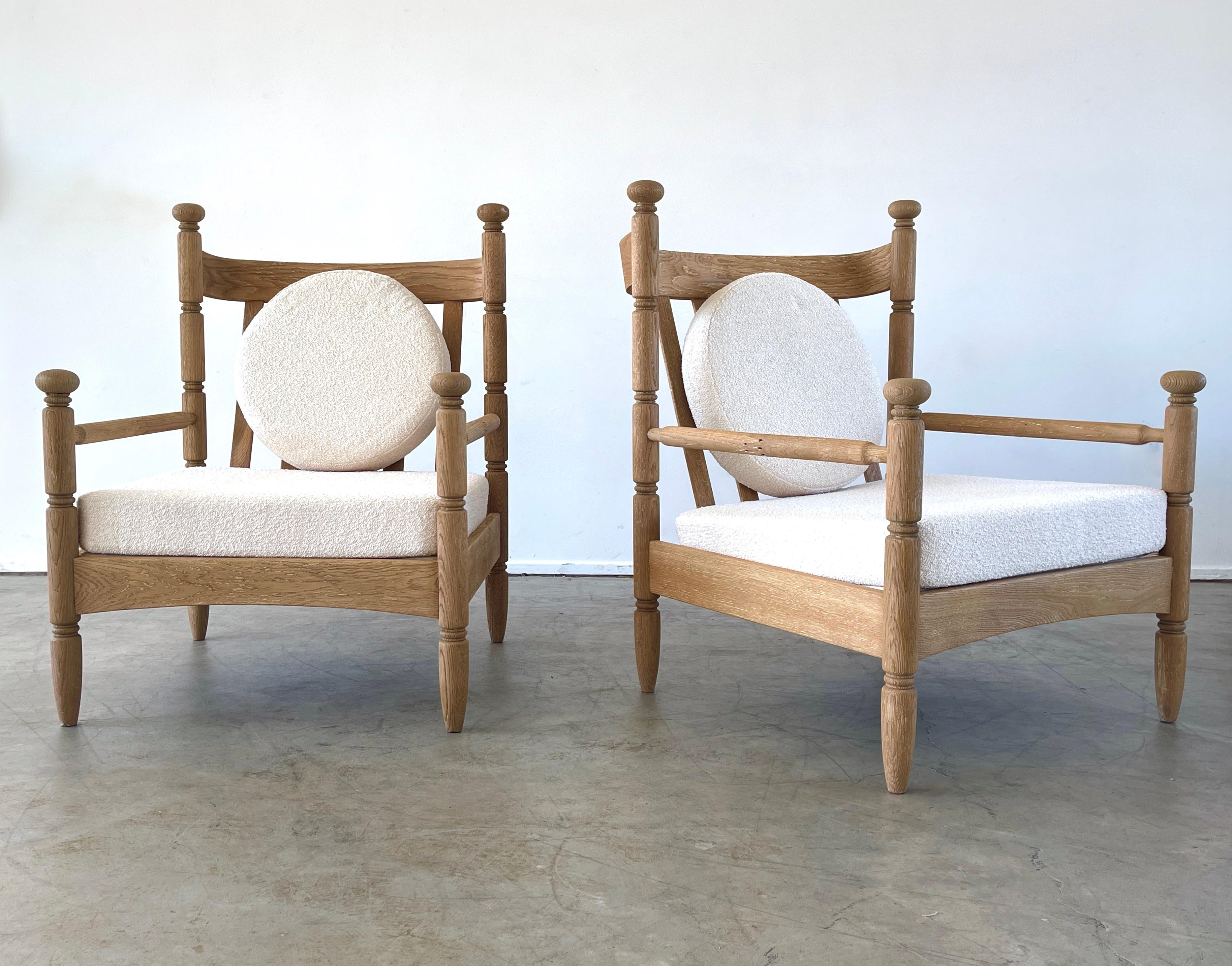 Mid-20th Century 1940's French Cerused Oak Chairs
