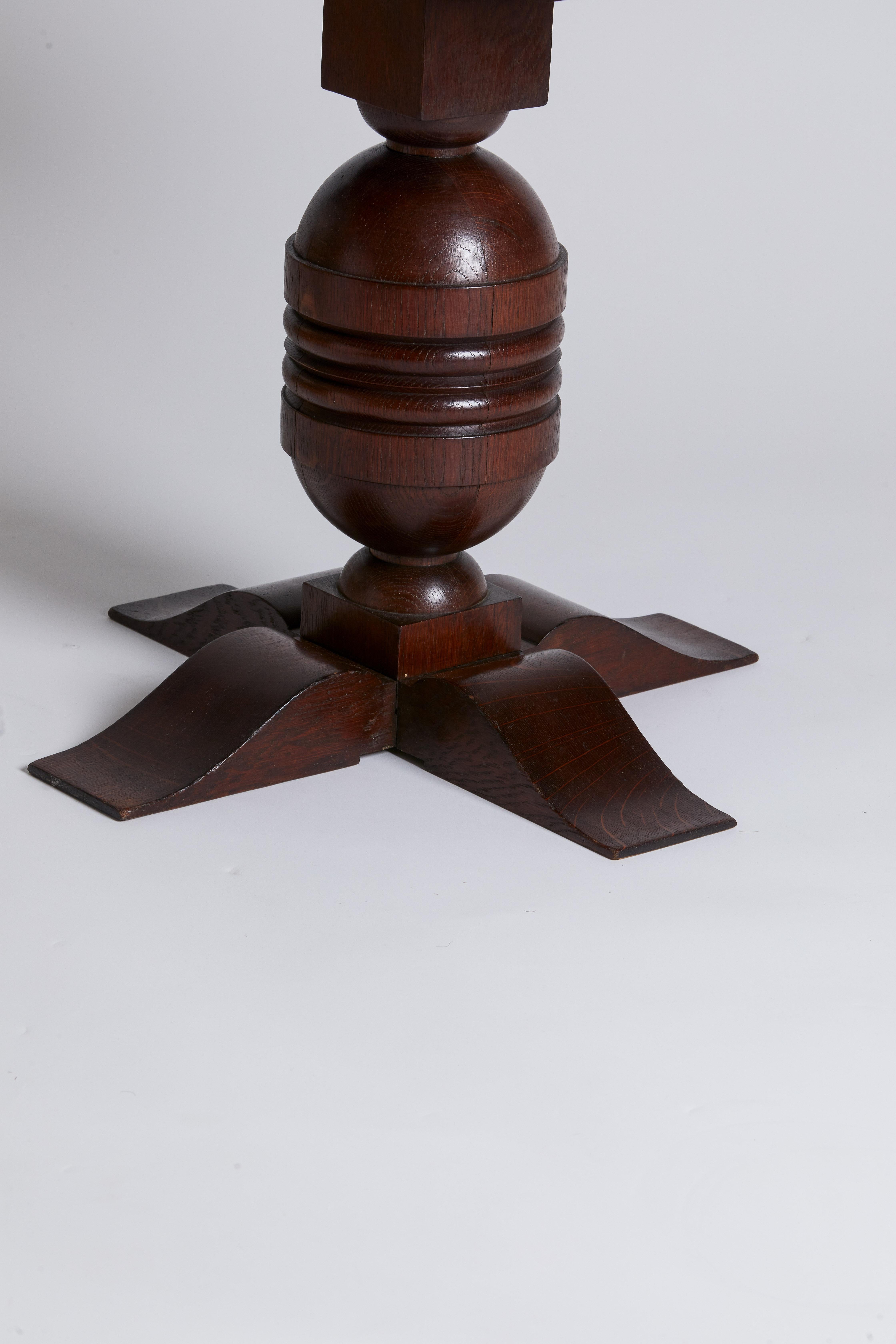 1940s French Charles Dudouyt Art Deco Oak Guerdidon In Good Condition For Sale In Aspen, CO