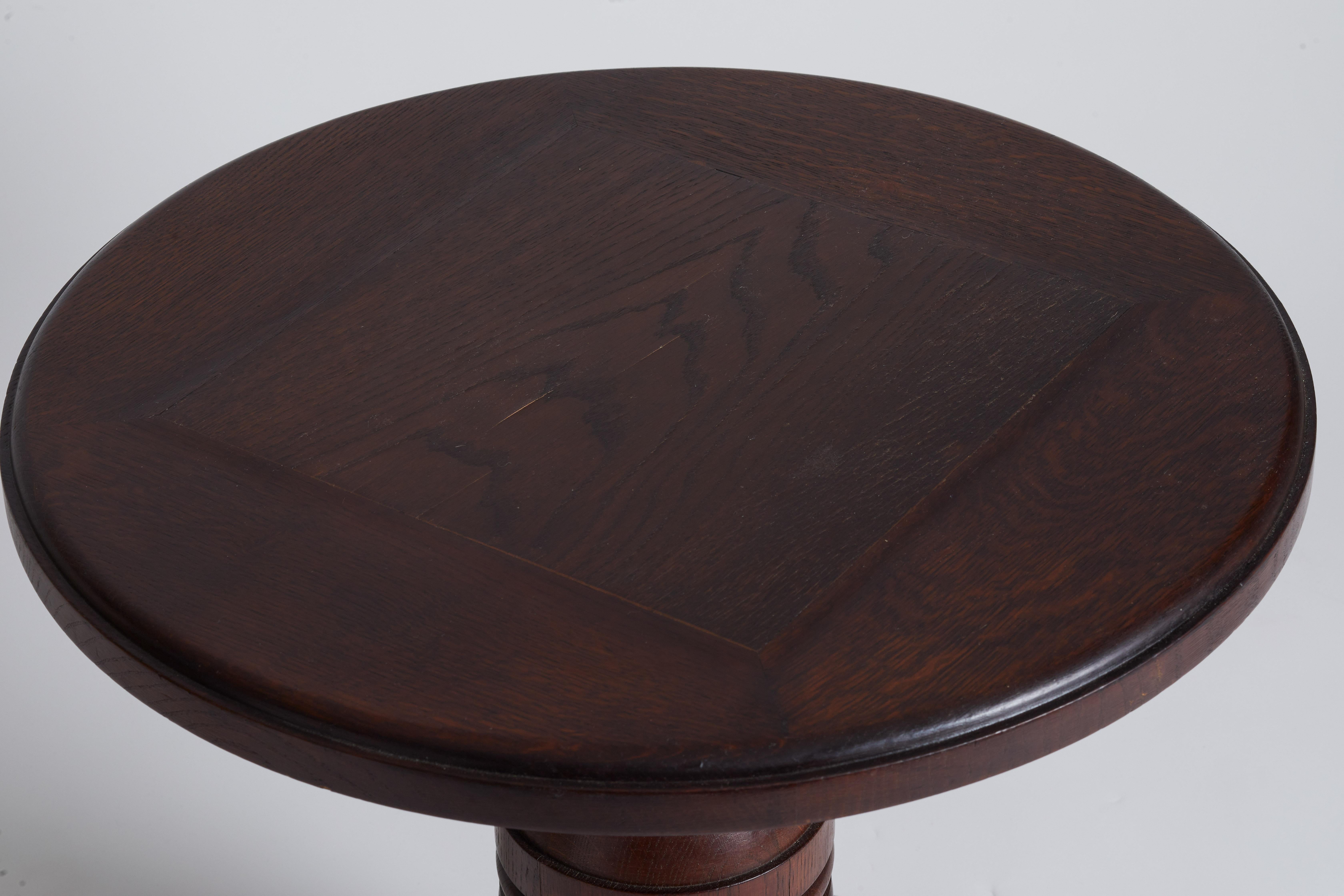 1940s French Charles Dudouyt Art Deco Oak Guerdidon For Sale 1