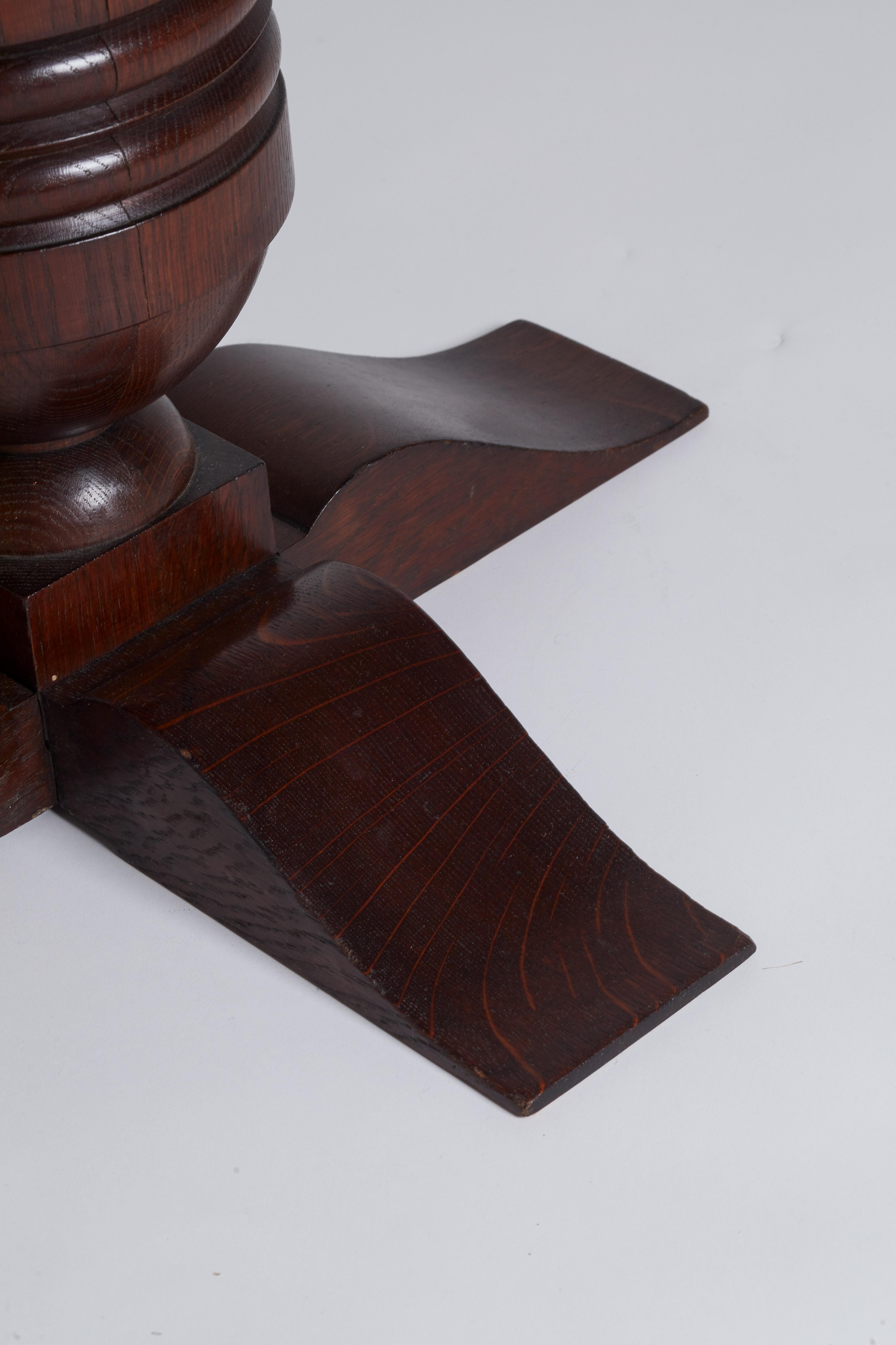 1940s French Charles Dudouyt Art Deco Oak Guerdidon For Sale 3