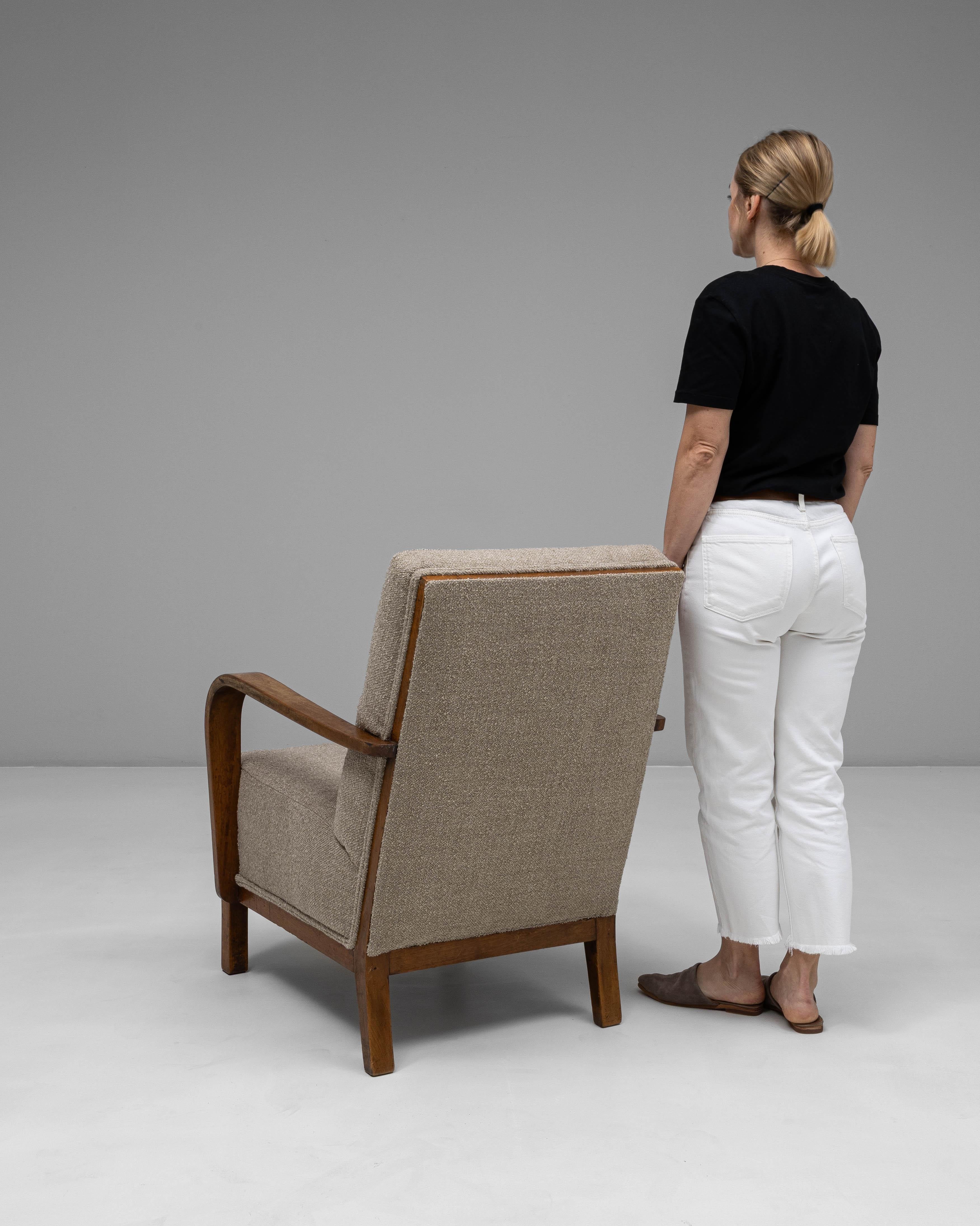 Sillón francés de cóctel tapizado de los años 40 Tapicería en venta