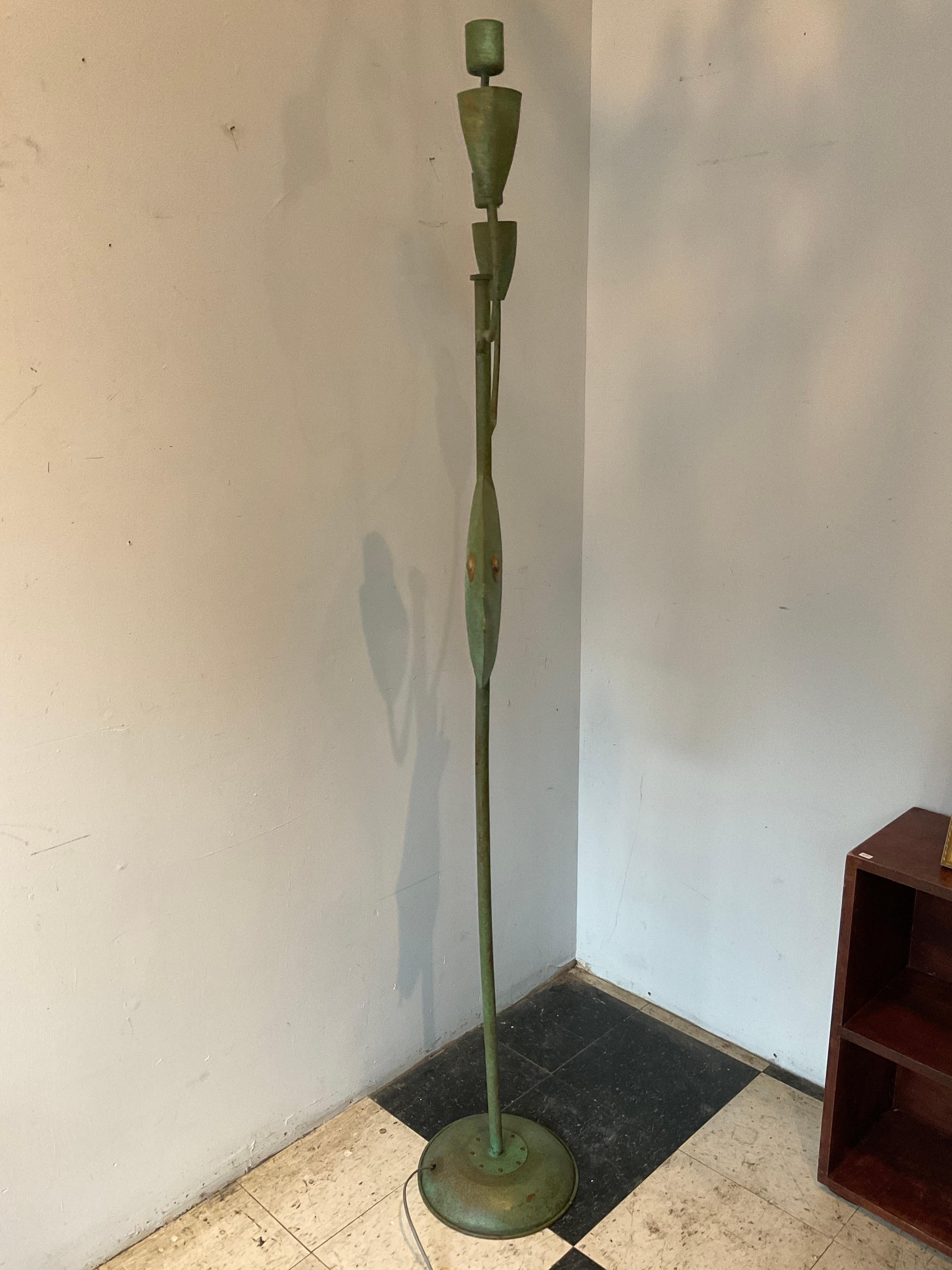 1940s French Copper Fish Floor Lamp For Sale 7