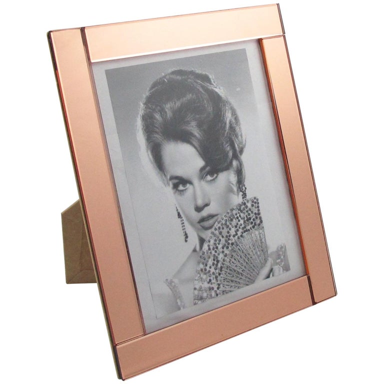 1940s French Copper Pink Mirror Large Picture Photo Frame at 1stDibs