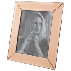 1940s French Copper Pink Mirror Large Picture Photo Frame