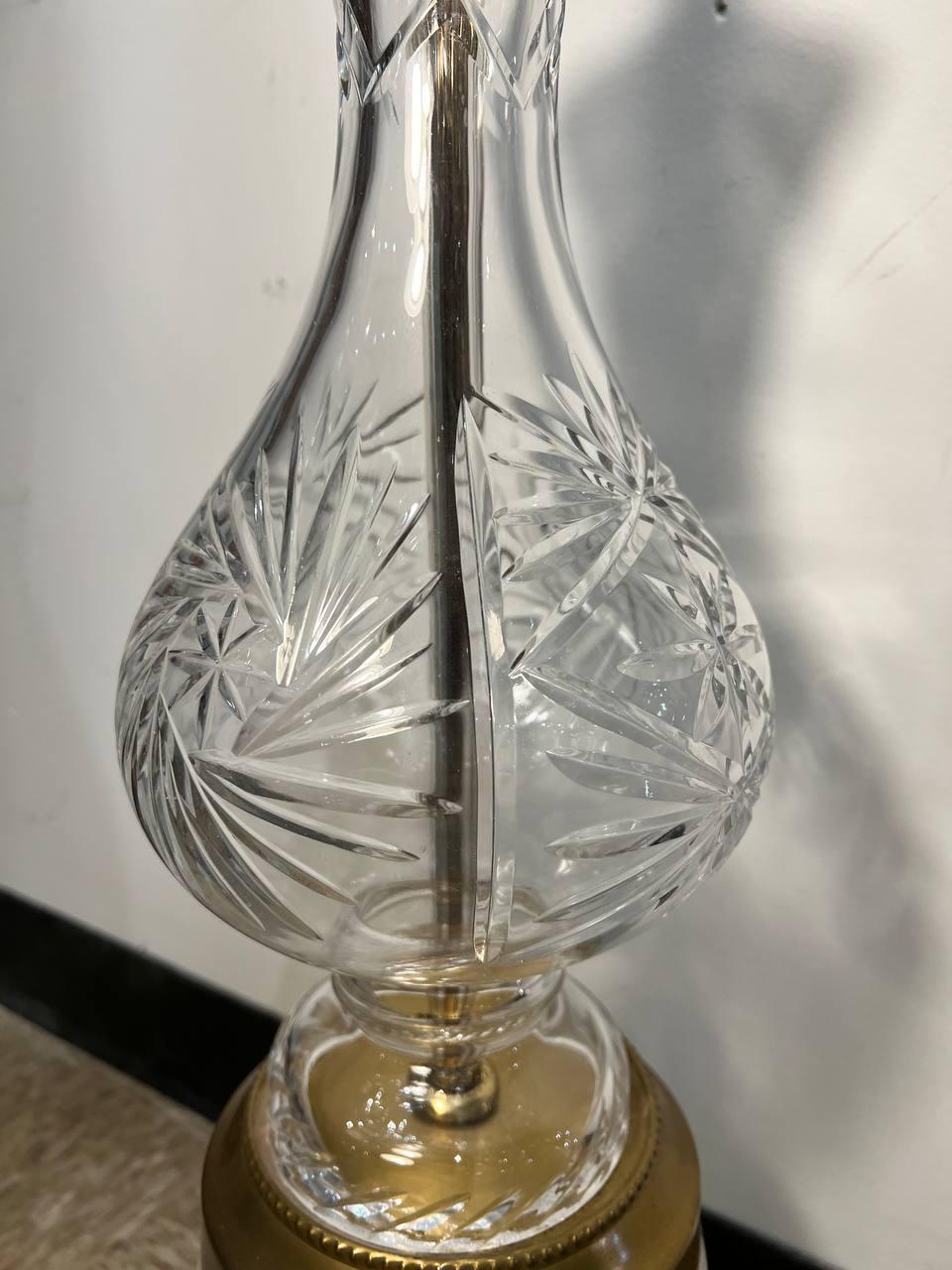 Français Lampes de table cristal français des années 1940 en vente